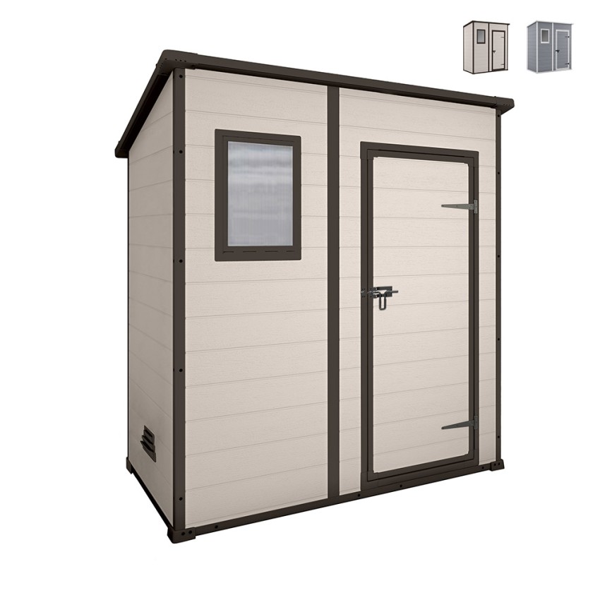 Abri d'outils de jardin en résine PVC 183,5x111x200,5cm Manor Pent 6x4 Keter Promotion
