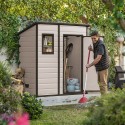 Abri d'outils de jardin en résine PVC 183,5x111x200,5cm Manor Pent 6x4 Keter Dimensions