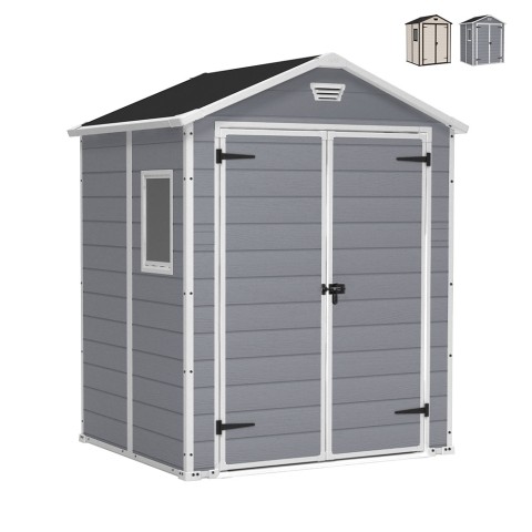 Abri de jardin 185x152x226 cm en résine PVC Manor 6x5 Keter Promotion