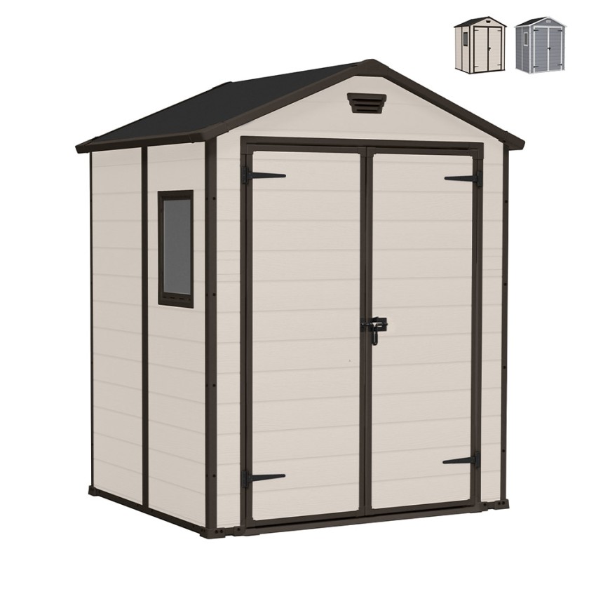 Abri de jardin 185x152x226 cm en résine PVC Manor 6x5 Keter Vente