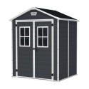 Abri de jardin Keter en résine PVC avec fenêtres 185x152x226cm Manor 6x5 Réductions