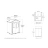 Abri de jardin Keter en résine PVC avec fenêtres 185x152x226cm Manor 6x5 Dimensions