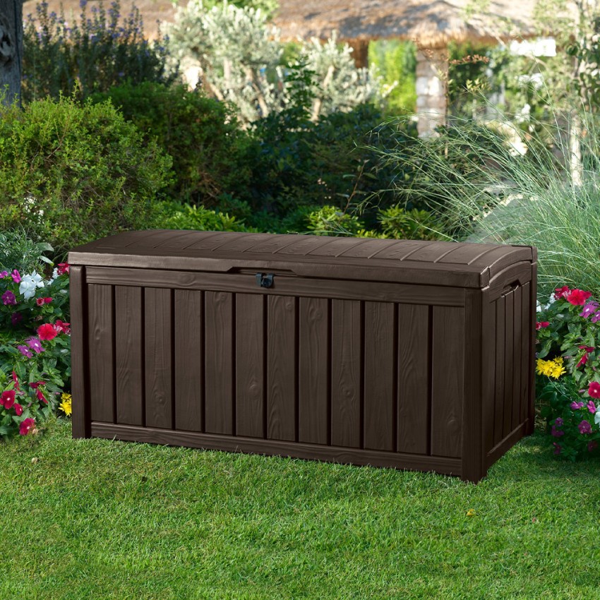 Coffre de rangement multifonction en résine pour jardin Glenwood Keter K208987 Promotion Coffre de rangement multifonction en résine pour jardin Glenwood Keter K208987 Promotion