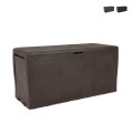 Coffre de jardin en rotin avec roues Samoa Keter Promotion