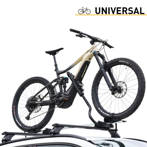 Porte-vélos universel en acier avec antivol pour barres de toit de voiture Pesio Promotion