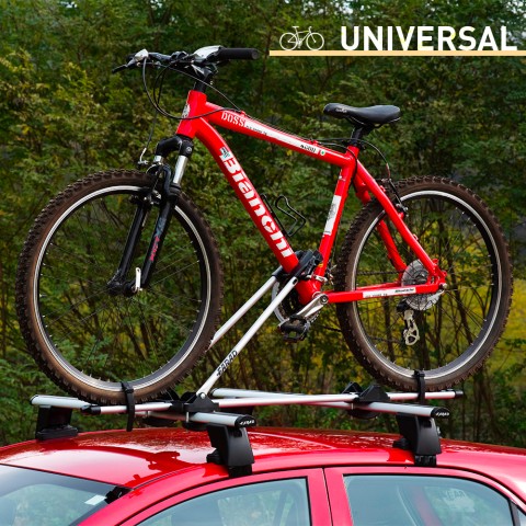 Porte-vélos universel en acier pour barres de toit de voiture avec antivol Maira Promotion