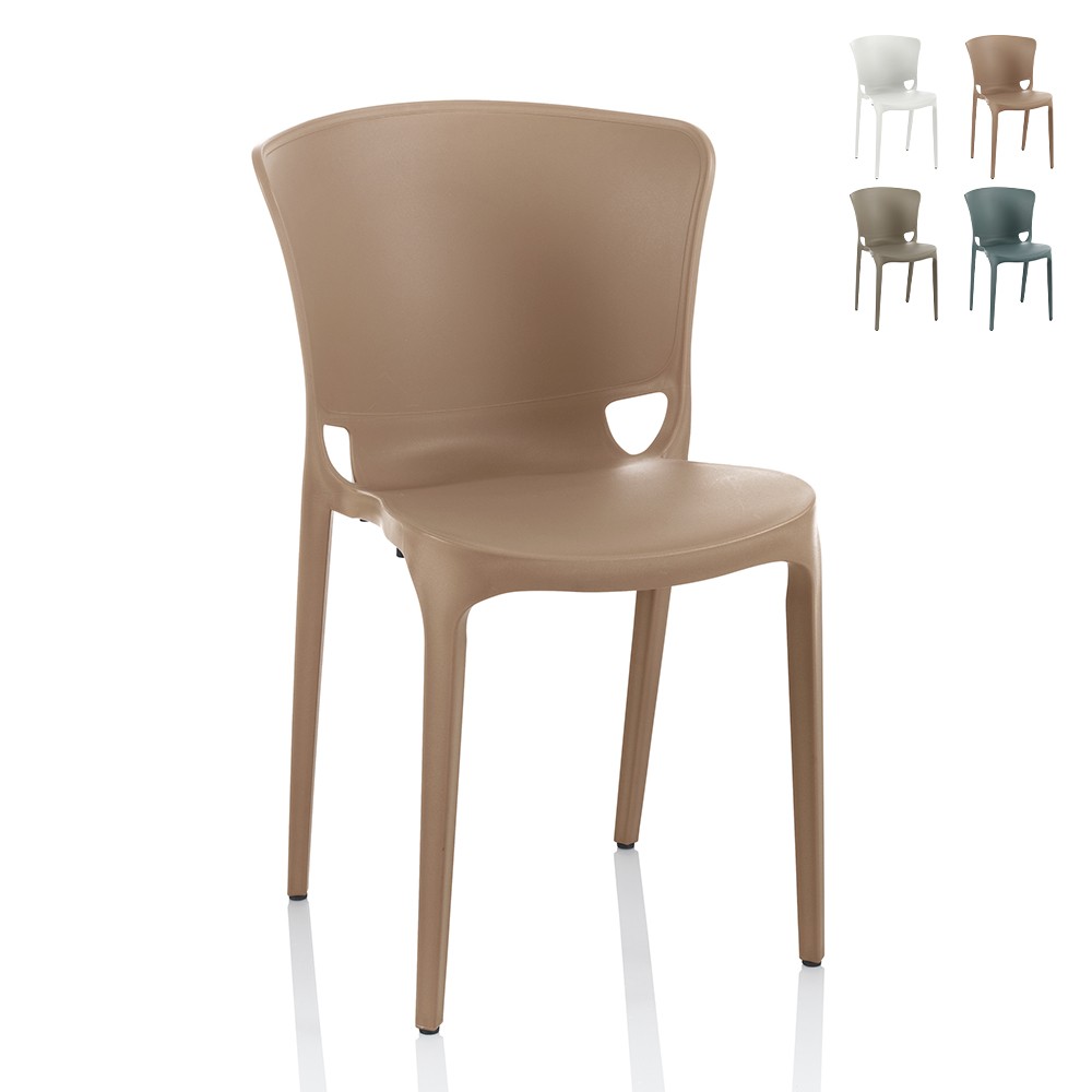 Chaise design moderne empilable pour restaurant, cuisine, salle à manger, extérieur Jumbo