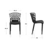 Chaise moderne salle à manger cuisine extérieur restaurant jardin empilable Arko 