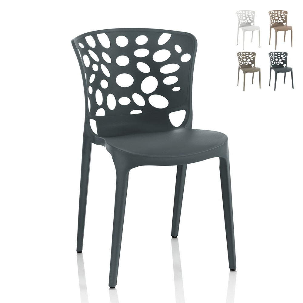 Chaise moderne empilable intérieure extérieure pour cuisine salle à manger restaurant Amber