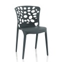 Chaise moderne empilable intérieure extérieure pour cuisine salle à manger restaurant Amber Dimensions