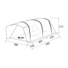 Tente de camping gonflable 380x540 Paraiso 5/6 places Brunner Dimensions