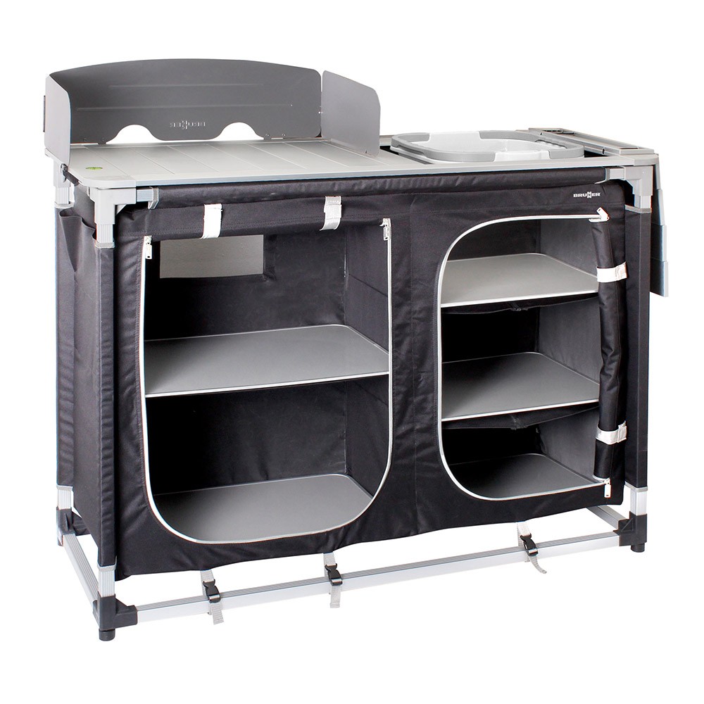 Kitchenette de camping avec évier et étagères Azabache CTW Square HWT Brunner