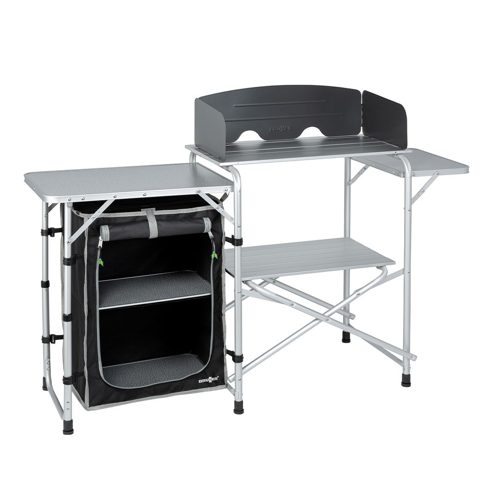 Meuble de cuisine pliable en aluminium Snack Easy Black Brunner