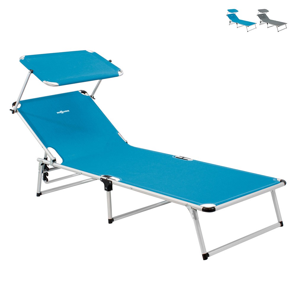 Chaise longue pliable avec pare-soleil pour plage, piscine Malibù Brunner