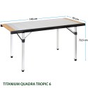 Table de camping pliable plateau aluminium bois 146x70 Quadra Tropic 6 Brunner Modèle
