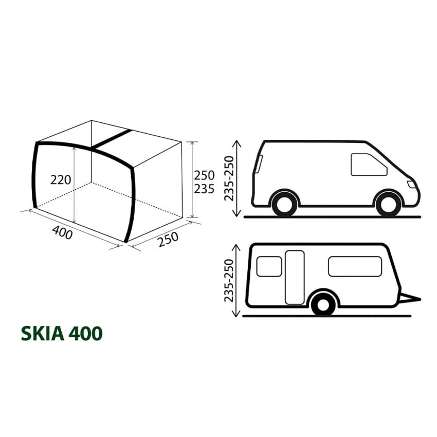 Skia 400 Aerocamping Brunner auvent gonflable pour caravane parasol