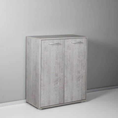 Armoire d'entrée bureau mobile salon 2 portes avec étagère Point Promotion