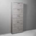Meuble à chaussures haut d'entrée 5 portes pour 15 paires de chaussures gris KimShoe 5SG Remises