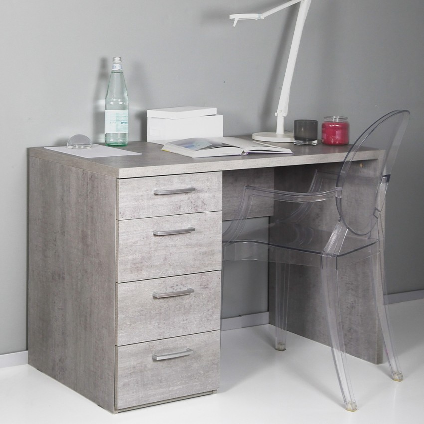 Bureau moderne 4 tiroirs télétravail gris KimDesk GS Promotion Bureau moderne 4 tiroirs télétravail gris KimDesk GS Promotion