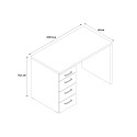 Bureau moderne 4 tiroirs télétravail gris KimDesk GS Réductions