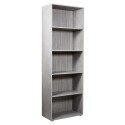 Bibliothèque haute grise bureau salon 5 compartiments étagères réglables Kbook 5GS Offre