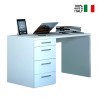 Bureau moderne blanc à 4 tiroirs pour smartworking 110X60 KimDesk WS Vente