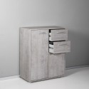 Meuble polyvalent avec tiroirs pour bureau ou salon 2 compartiments 2 tiroirs Ruj Réductions