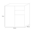 Meuble polyvalent avec tiroirs pour bureau ou salon 2 compartiments 2 tiroirs Ruj Caractéristiques