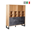 Bibliothèque style industriel avec 1 porte et 2 tiroirs pour salon ou bureau Cratfy Vente