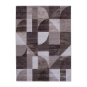 Tapis rectangulaire géométrique marron moderne salon Double MAR009 Vente