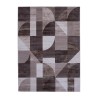 Tapis rectangulaire géométrique marron moderne salon Double MAR009 Vente