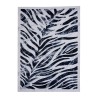 Tapis rectangulaire zébré gris bleu moderne Double BLU003 Vente