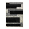 Tapis moderne design géométrique à poil court gris blanc noir GRI224 Vente