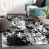 Tapis design abstrait rectangulaire gris noir blanc moderne GRI226 Promotion