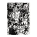 Tapis design abstrait rectangulaire gris noir blanc moderne GRI226 Vente