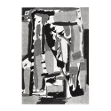 Tapis rectangulaire moderne blanc noir gris motif abstrait GRI227 Vente