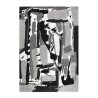 Tapis rectangulaire moderne blanc noir gris motif abstrait GRI227 Vente