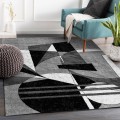 Tapis rectangulaire design géométrique moderne gris blanc noir GRI229 Promotion