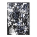 Tapis moderne design abstrait rectangulaire bleu gris blanc BLU017 Vente