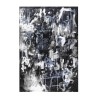 Tapis moderne design abstrait rectangulaire bleu gris blanc BLU017 Vente