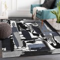 Tapis moderne rectangulaire à poils courts abstrait BLU018 Promotion