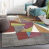 Tapis rectangulaire multicolore style géométrique à poils courts MUL436 Promotion