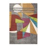 Tapis rectangulaire multicolore style géométrique à poils courts MUL436 Vente