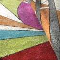Tapis rectangulaire multicolore style géométrique à poils courts MUL436 Offre