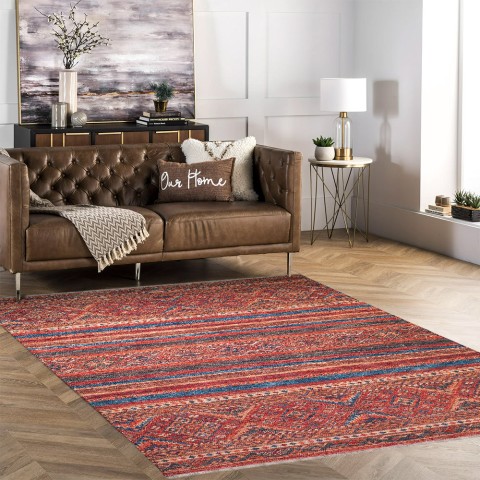 Tapis rectangulaire antidérapant multicolore salon chambre KILI01 Promotion