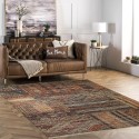 Tapis rectangulaire style ethnique multicolore salon cuisine KILI02 Promotion