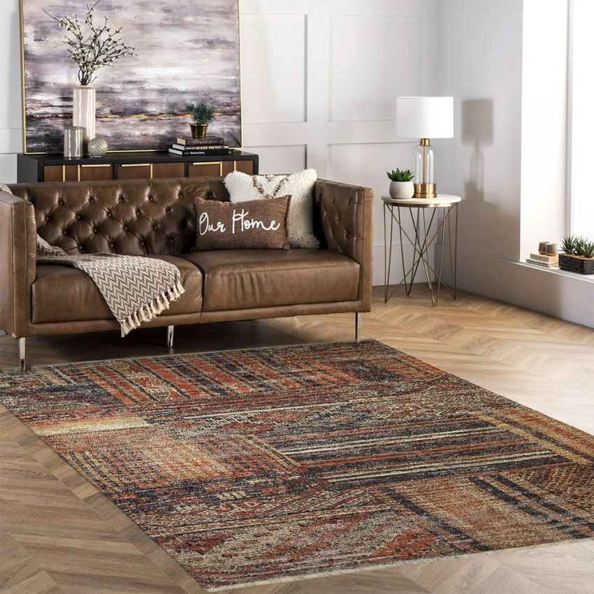 Tapis rectangulaire style ethnique multicolore salon cuisine KILI02 Promotion Tapis rectangulaire style ethnique multicolore salon cuisine KILI02 Promotion