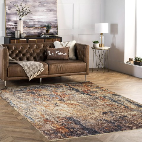 Tapis design rectangulaire moderne style vintage antidérapant ASTR01 Promotion