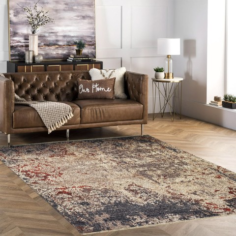 Tapis moderne vintage rectangulaire salon salle à manger ASTR03 Promotion