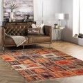 Tapis rectangulaire style patchwork ethnique multicolore PATC01 Promotion